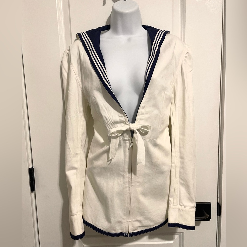 White Drill Seaman’s Coat, Jumper- RARE ITEM